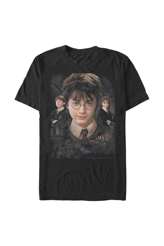 Men's Harry Potter Wizard Best Friends Graphic Tee Black 3X Large