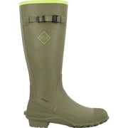 Mens Harvester Tall Rubber Boot, Olive And Lime, Size 6M