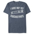 thumbnail image 1 of Men's Lost Gods Not Yet Begun To Procrastinate Graphic Tee Navy Blue Heather 2X Large, 1 of 3