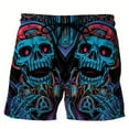 thumbnail image 1 of Men's Hawaii 3D Print Skeleton Shorts Casual Elastic Waist Shorts Summer Outdoor Wear Gym Pants Men's Clothing Free Shipping, 1 of 5