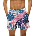 thumbnail image 1 of Men's Hawaiian Beach Shorts Drawstring Elastic High Waist Plus Size Casual Loose Summer Boradshorts Multicolor,4XL, 1 of 6