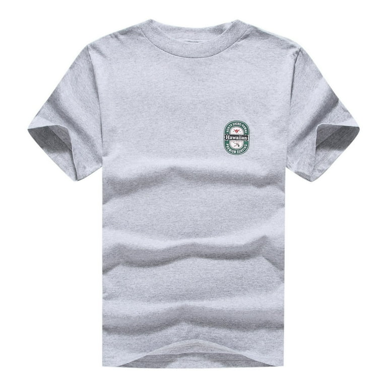 Men's Hawaii Hawaii Beer Hang Loose Print Crew Neck T Shirt