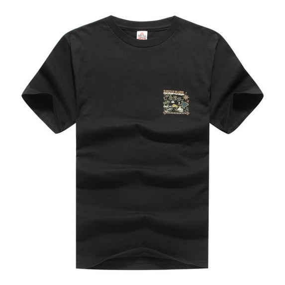 Men's Hawaii Hawaii Map with Boat Print Crew Neck T Shirt L Black