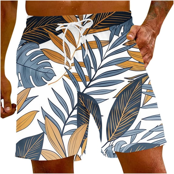 Men's Hawaii Printed Shorts Drawstring Elastic Waist Casual Loose Boardshorts Summer 2024 Fashion Beachwear Multicolor,XL