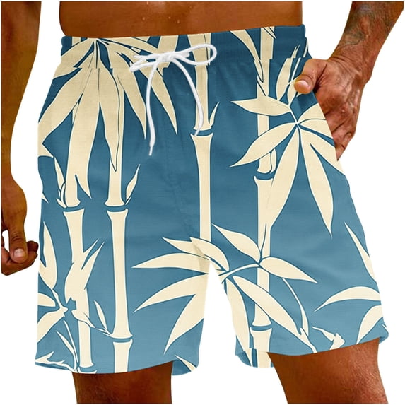 Men's Hawaii Printed Shorts Drawstring Elastic Waist Casual Loose Boardshorts Summer 2024 Fashion Beachwear Multicolor,XL