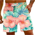 thumbnail image 1 of Men's Hawaii Printed Shorts Drawstring Elastic Waist Casual Loose Boardshorts Summer 2024 Fashion Beachwear Multicolor,XXXL, 1 of 5