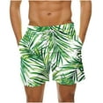 thumbnail image 1 of Men's Hawaiian Beach Shorts Drawstring Elastic High Waist Plus Size Casual Loose Summer Boradshorts Multicolor,L, 1 of 6