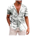 thumbnail image 1 of Men's Hawaiian Floral Shirts Cotton Linen Button Down Tropical Holiday Beach Shirts, 1 of 5