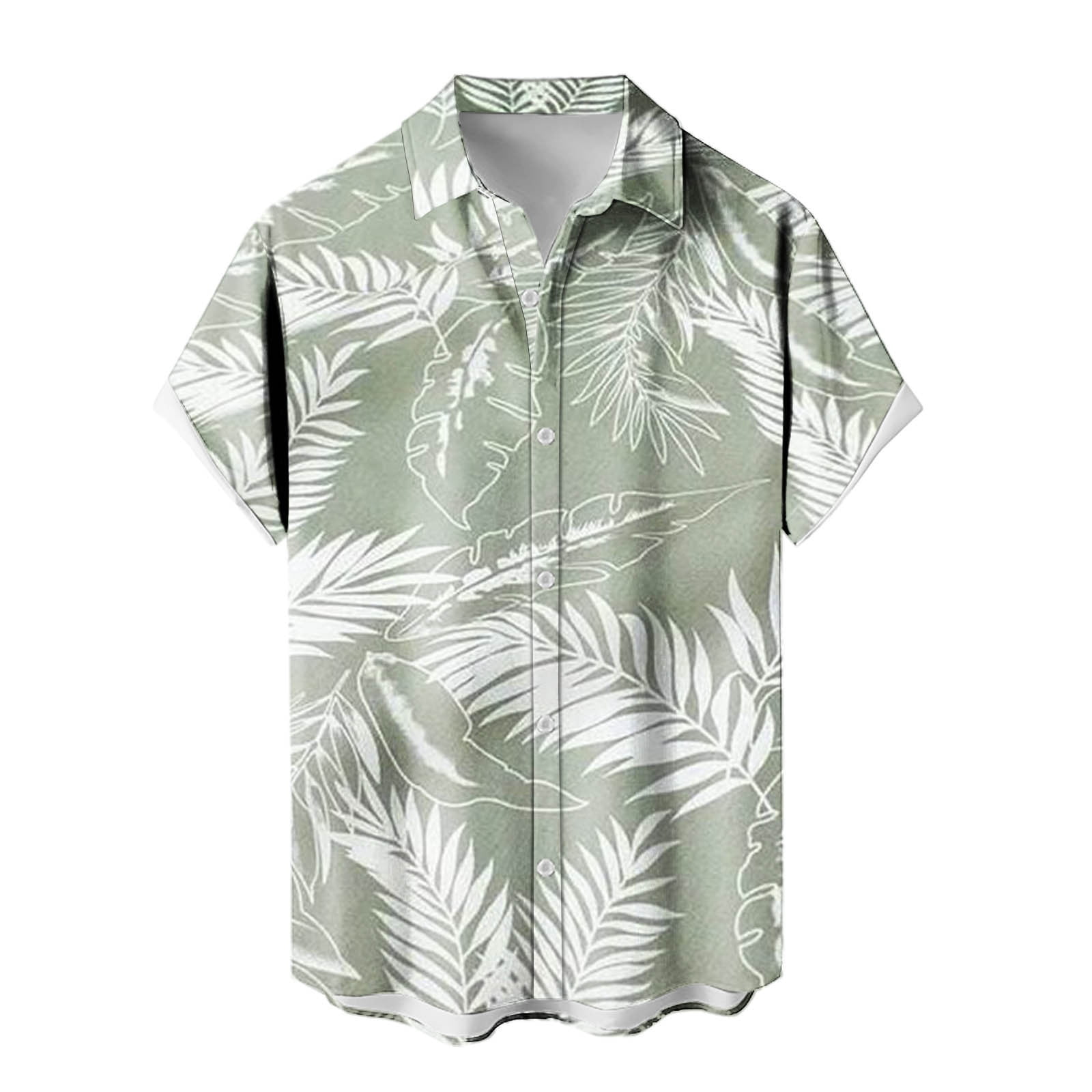 Men's Hawaiian Graphic Shirts Lightweight Soft Comfy Hawaii Shirts Outfits  Gym Workout Tropical Leaves Print Basic Tees Classic Short Sleeve Blouse