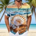 thumbnail image 1 of Men's Hawaiian Print Button-Front Turtleneck Shirt with Pockets, Casual Loose Fit Pullover Top for Daily Wear and Outdoor Activities, 1 of 6