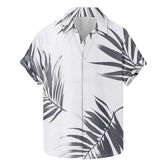 ZQUUVOU Men's Hawaiian Print Short Sleeve Shirt Vacation Resort Wear Beachwear Collar Summer Beach Shirts A-Multicolor