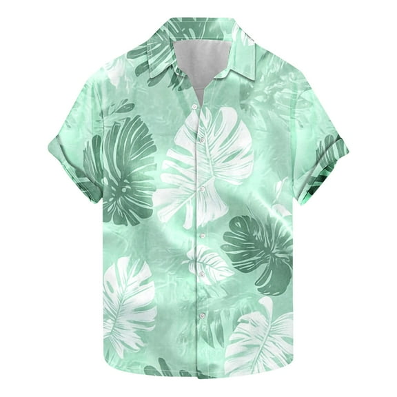 ZQUUVOU Men's Hawaiian Print Short Sleeve Shirts Resort Casual Outfits For Travel Or Family Vacation Collar Summer Beach Shirts G-Multicolor