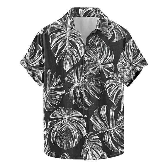 ZQUUVOU Men's Hawaiian Print Short Sleeve Shirts Resort Casual Outfits For Travel Or Family Vacation Collar Summer Beach Shirts K-Multicolor