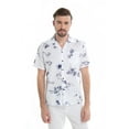 thumbnail image 1 of Men's Hawaiian Shirt Aloha Shirt XL the new classic white navy map flamingo, 1 of 4