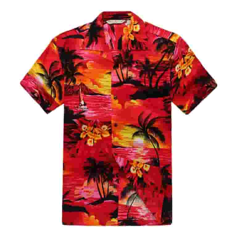 アウトレット福袋 Men's Hawaiian Shirt Aloha Shirt XS Sunset Red - Walmart.com Clothing