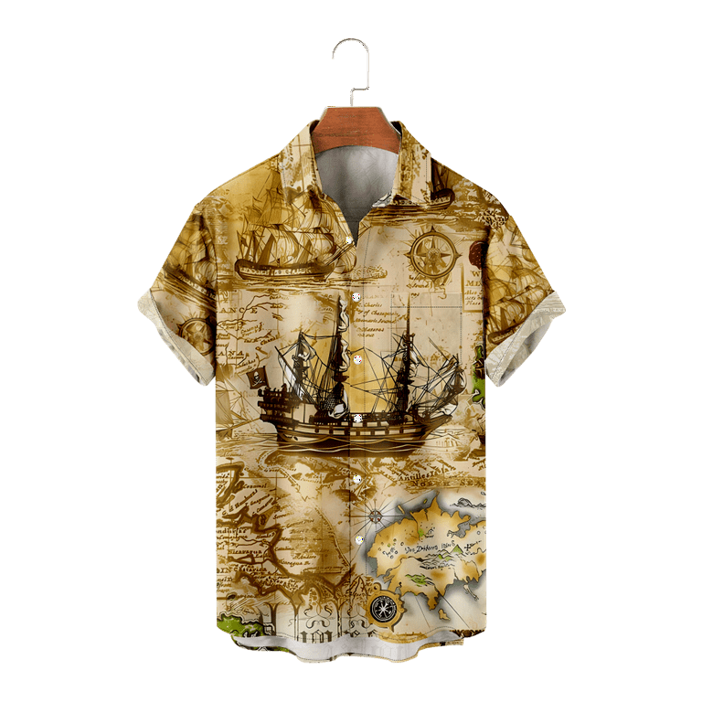  GUINE Mens Printed Hawaiian Shirts Short Sleeve Button Down  Beach Shirts Shirt for Man Cowboy Dress Shirts Men Beige : Ropa, Zapatos y  Joyería