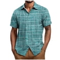thumbnail image 1 of Men's Hawaiian Shirt Short Sleeve Floral Button Down Shirts Tropical Holiday Beach Shirts Sky Blue M, 1 of 5
