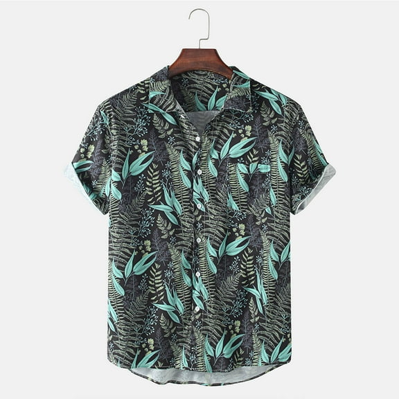 Men's Hawaiian Shirt Short Sleeve Regular Fit Floral Shirts Casual Button Down Holiday Beach Aloha Shirts