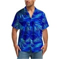 thumbnail image 1 of Men's Hawaiian Shirt Tropical Vacation Beach Palm Short Sleeve Shirts Button Down Turndown Collar Blouse Shirt, 1 of 6