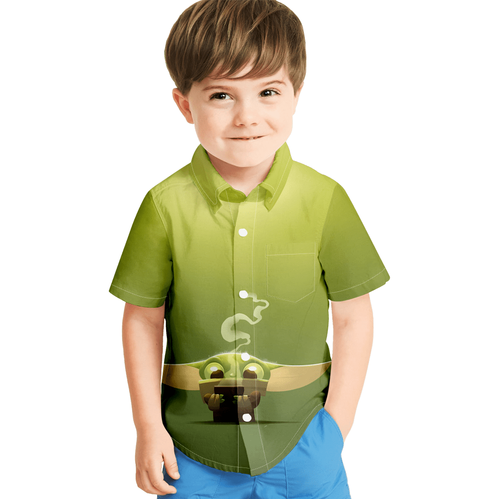 Men's Hawaiian Shirt Yoda Attractive Design Button Down Button Down