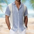 thumbnail image 1 of Men's Hawaiian Shirts Casual Printed Short Sleeve Button Down Top Patterns Comfortable Breathable Beach Collar Blue Shirts XXXL, 1 of 4