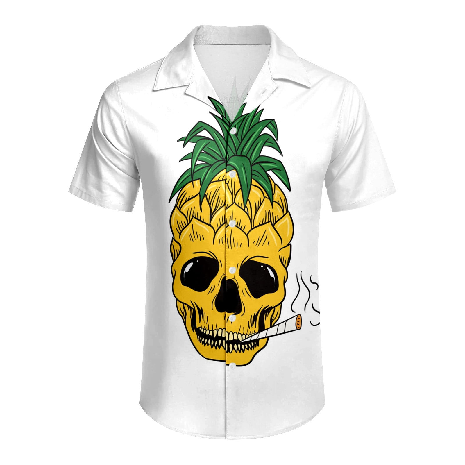 Men's Hawaiian Shirts Holiday Seaside Casual Loose Button Stand Collar ...