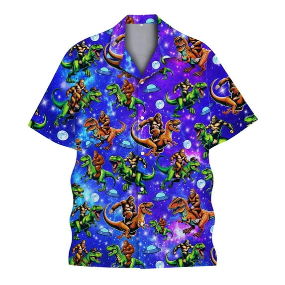 Men's Hawaiian Shirts Lightweight Short Sleeve Funny Print Button Up Shirt Turndown Collar Relalxed Fit Mens Shirts Casual Dark Purple XXXXXL
