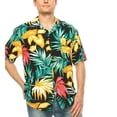 thumbnail image 1 of Men's Hawaiian Short Sleeve Shirt (HW01 Black, 2XL), 1 of 3
