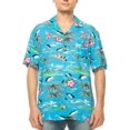 thumbnail image 1 of Men's Hawaiian Short Sleeve Shirt  (HW09 Blue, L), 1 of 3