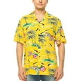 thumbnail image 1 of Men's Hawaiian Short Sleeve Shirt (HW09 Yellow, 2XL), 1 of 3