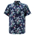 thumbnail image 1 of Men's Hawaiian Tropical Luau Aloha Beach Party Button Up Casual Dress Shirt (Flamingo, L), 1 of 3