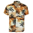 thumbnail image 1 of Men's Hawaiian Tropical Luau Aloha Beach Party Button Up Casual Dress Shirt (Orange, 3XL), 1 of 4
