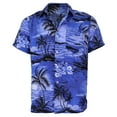 thumbnail image 1 of Men's Hawaiian Tropical Luau Aloha Beach Party Button Up Casual Dress Shirt (Royal Blue, 4XL), 1 of 4