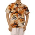 thumbnail image 1 of Men's Hawaiian Tropical Shirt Summer Aloha Button Up Casual Fit Orang Island 2XL, 1 of 4