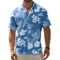 thumbnail image 1 of Men's Hawaiian Wrinkle Free Short Sleeve Button Down Tropical Floral Beach Vacation Shirt, 1 of 5