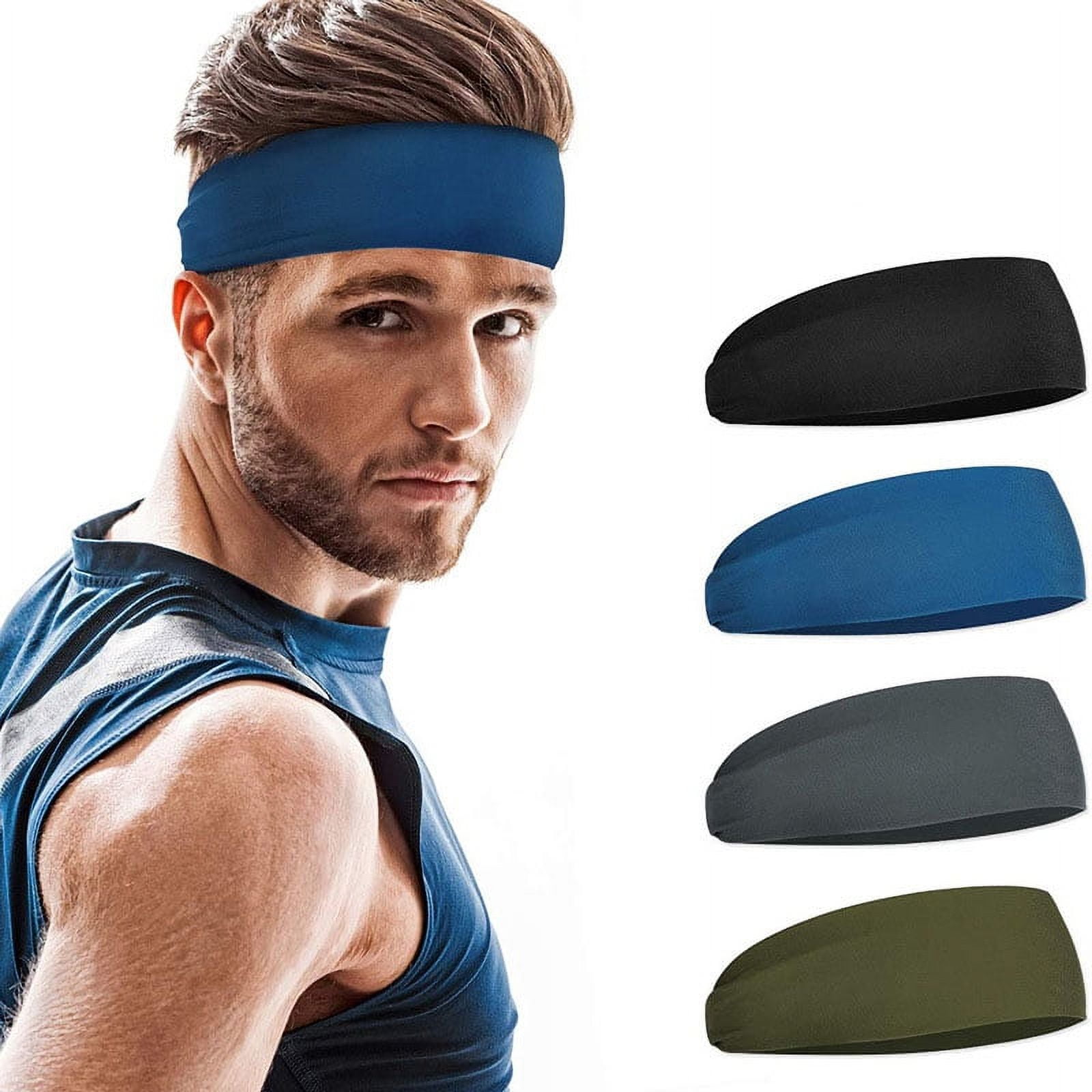 Bandeau Homme Sweatband & Sports Headband Pour Courir, Cyclisme, Yoga,  Basketball - Stretchy Moisture Wicking4pcs