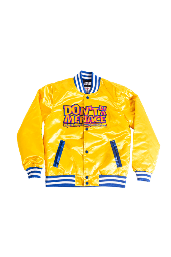Men's Headgear Classics Yellow Don't Be A Menace Loc Dog Satin Jacket - XL