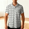 thumbnail image 1 of Men's Heart Graphic Shirt Short Sleeve Valentine Button Down Collar T-Shirt White XL, 1 of 6