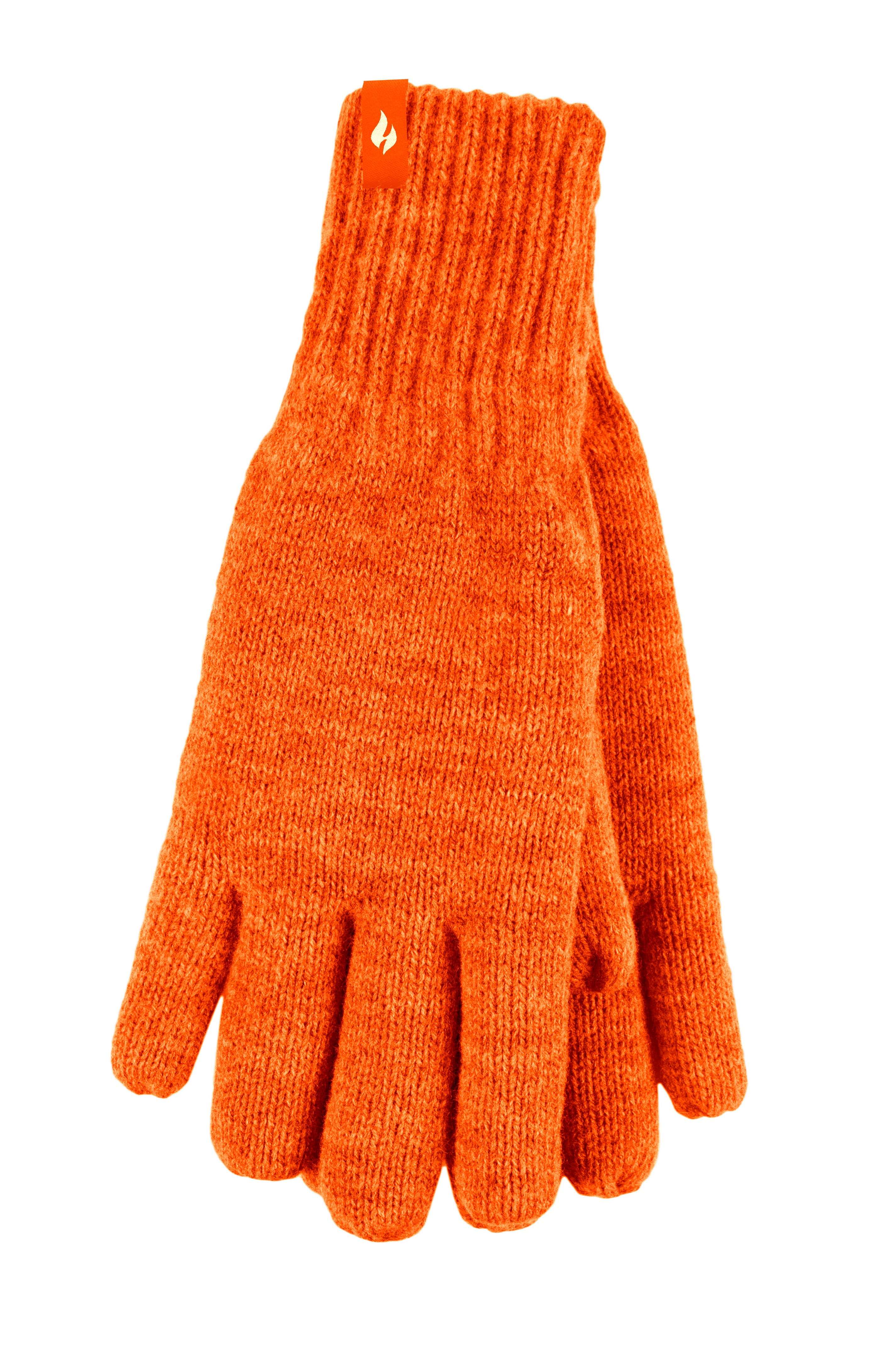 Men's Heat Holders Heatweaver Lined Flat Knit Gloves Color: Blaze