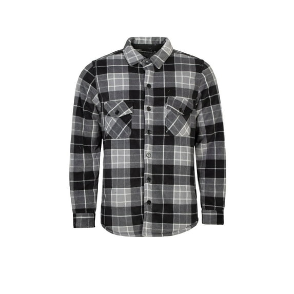 Men's Heat Holders Heatweaver Lined Fleece Shirt Jacket Color: Gray Black Size: L