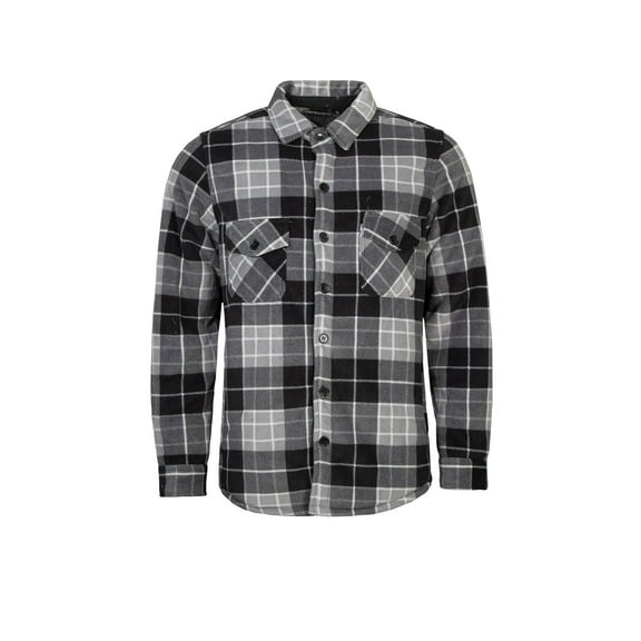 Men's Heat Holders Heatweaver Lined Fleece Shirt Jacket Color: Gray Black Size: L