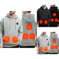 thumbnail image 1 of Men's Heated Hoodie With 5 Warming Technology LED Light Comfortable Lined Sweatshirt For Winter Outdoor Indoor Wear Men Cotton Hooded Sweatshirt, 1 of 9