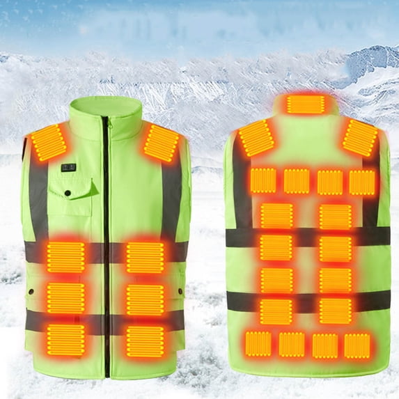 Men's Heated Jacket Solid Color Stand Collar Plus Size Zipper Sleeveless Heating Vest Multiple Heating Zones Dual Control USB Charging 2026 Winter Warm Sleeveless Coat for Outdoor Wear Top