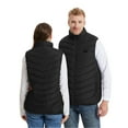 thumbnail image 1 of Men's Heated Vest, Heating Jackets for Women, Unisex Full-zip Stand Collar Quilted Light Winter Coat, No Battery (S, Black 03), 1 of 8