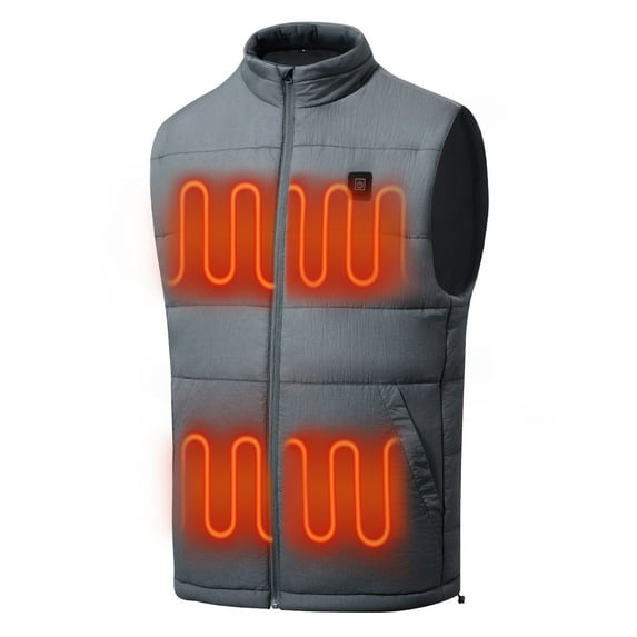Men's Heated Vest Water-resistant USB Rechargeable Washable Electric Winter Heating Vests (Battery Pack Not Included)