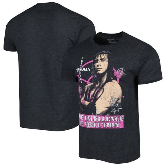 Men's Heather Black Bret Hart WWE Legends T-Shirt