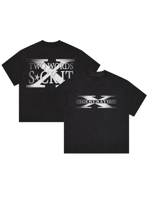 Men's Heather Black D-Generation X Two Words Boxy T-Shirt