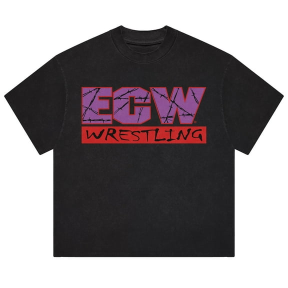 Men's Heather Black ECW Logo Boxy T-Shirt