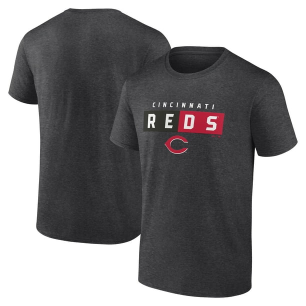 Men's Heather Charcoal Cincinnati Reds Outpace Cotton T-Shirt