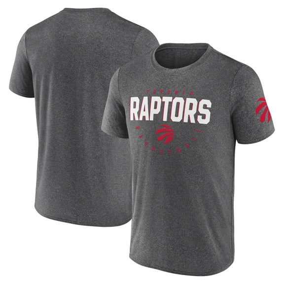 Men's Logo Athletic Heather Charcoal Toronto Raptors Block Practice Performance T-Shirt